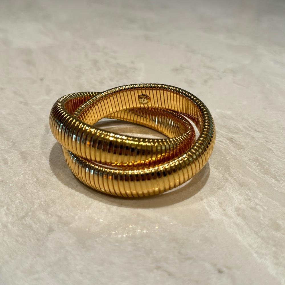 Janis Savitt Double Gold Cobra Bracelet